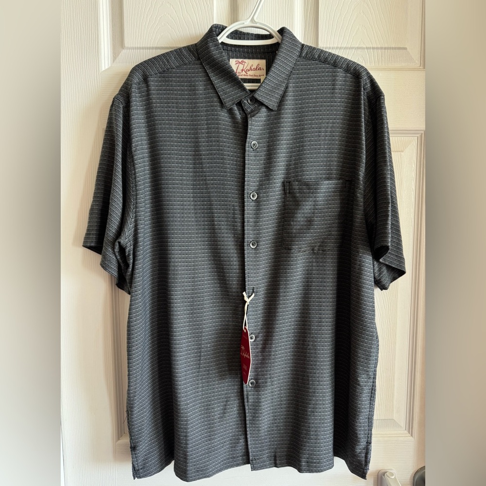 Men's Kahala Kapena Gray Striped Shirt